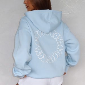 Take A Guess Oversized Hoodie Baby Blue