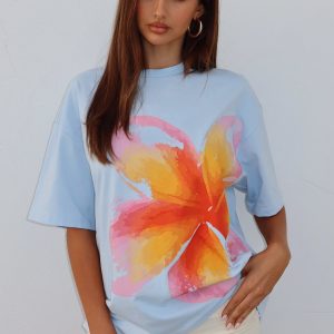 Girls Just Want To Have Fun Oversized Tee Baby Blue