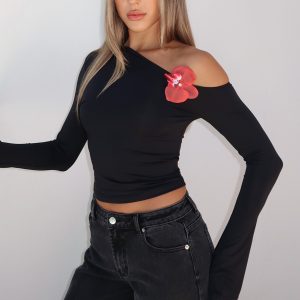Said So Long Sleeve Top Black